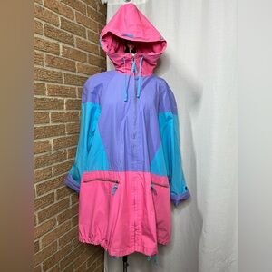 80’s C&A vintage colorblock windbreaker RARE -PTP 27”